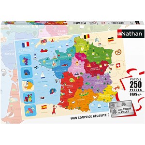 Nathan (86875) - "Map of France" - 250 pieces puzzle