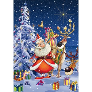 Piatnik (5495) - François Ruyer: "Happy Santa" - 1000 pieces puzzle