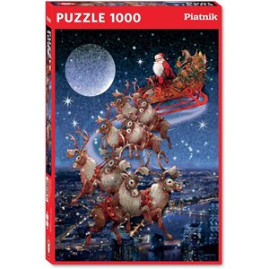 Piatnik (5497) - "Santa's Flying Sleigh" - 1000 pieces puzzle