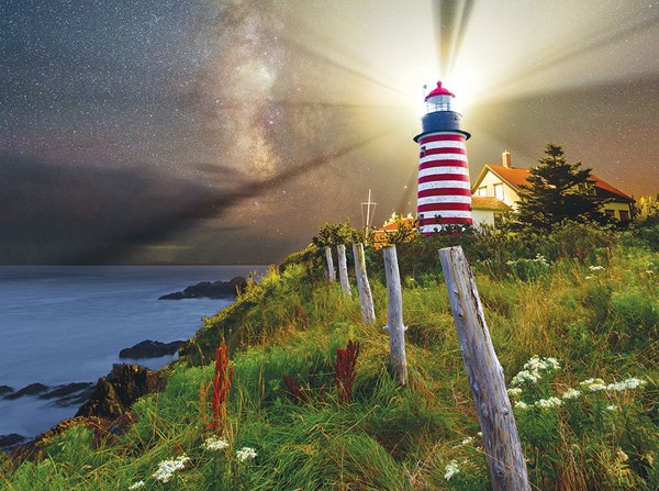SunsOut (45701) - Michael Blanchette: "Night over West Quoddy Lighthouse" - 1000 pieces puzzle