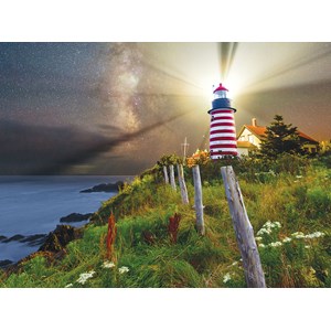 SunsOut (45701) - Michael Blanchette: "Night over West Quoddy Lighthouse" - 1000 pieces puzzle