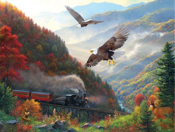 SunsOut (53135) - Mark Keathley: "Great Smoky Mountain Railroad" - 500 pieces puzzle