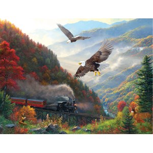 SunsOut (53135) - Mark Keathley: "Great Smoky Mountain Railroad" - 500 pieces puzzle