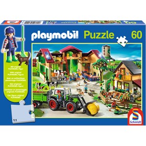 Schmidt Spiele (56040) - "Playmobil On the Farm" - 60 pieces puzzle