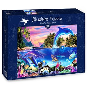 Bluebird Puzzle (70132) - Robin Koni: "Dolphin Panorama" - 500 pieces puzzle