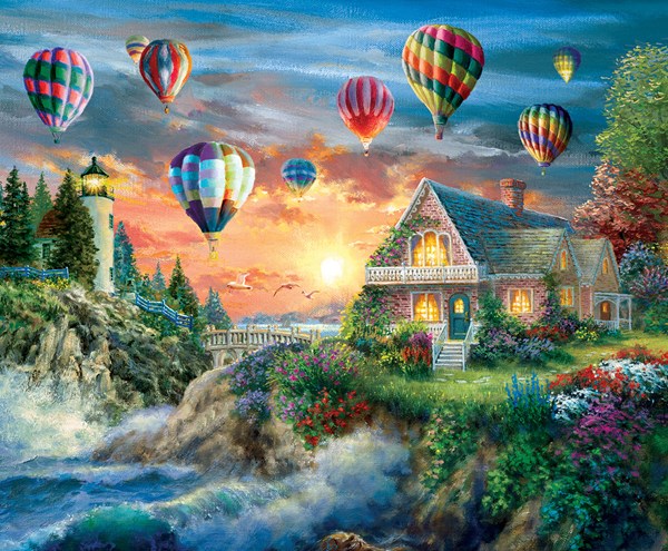 SunsOut (19285) - Nicky Boehme: "Balloons Over Sunset" - 1000 pieces puzzle