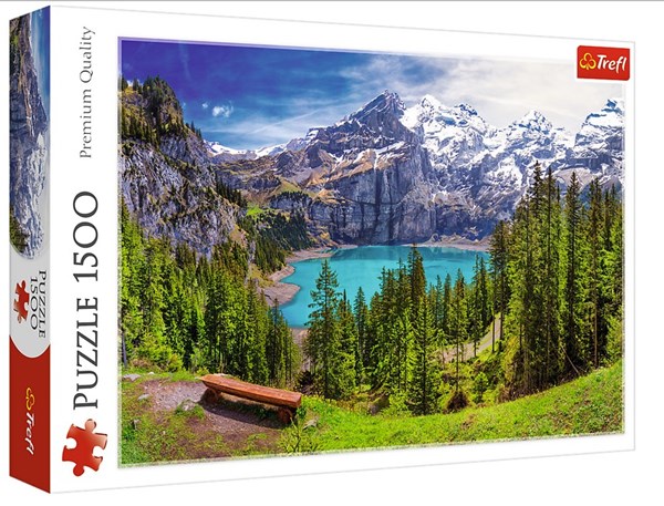 Trefl (26166) - "Lake Oeschinen, Alps, Switzerland" - 1500 pieces puzzle