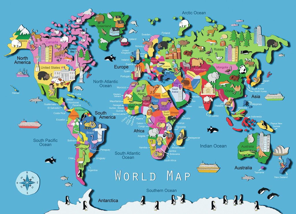 Amazon.com: Educa Political Map of The World Puzzle, 1500