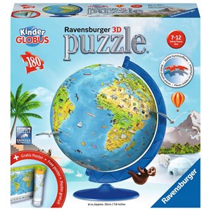 Ravensburger (11160) - "Children's Globe in German" - 180 pieces puzzle