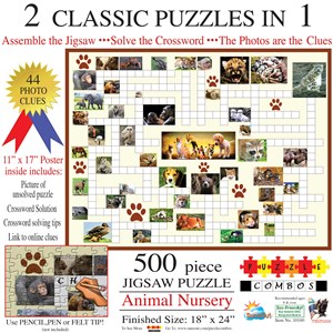 SunsOut (10160) - Irv Brechner: "Puzzle Combo, Animal Nursery" - 500 pieces puzzle