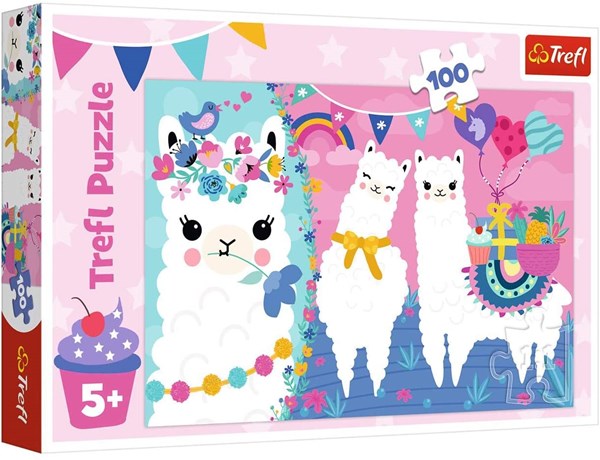 Trefl (16363) - "Happy Llamas" - 100 pieces puzzle