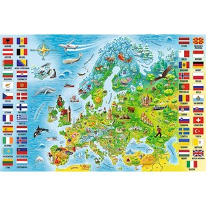 Trefl (15558) - "Map of Europe (in Polish)" - 160 pieces puzzle