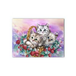Pintoo (p1119) - "Basket of Strawberries for Cats" - 150 pieces puzzle