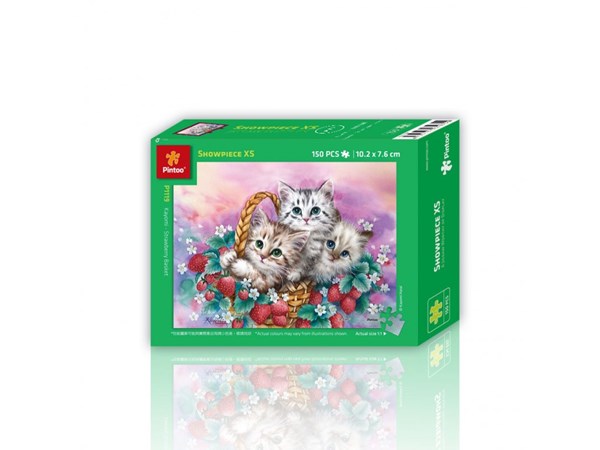 Pintoo (p1119) - "Basket of Strawberries for Cats" - 150 pieces puzzle