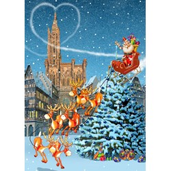 Bluebird Puzzle (70405) - François Ruyer: "Cathédrale de Strasbourg à Noël" - 100 pieces puzzle