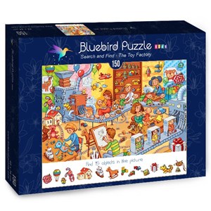 Bluebird Puzzle (70350) - Lyudmyla Kharlamova: "Search and Find, The Toy Factory" - 150 pieces puzzle