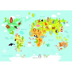 Bluebird Puzzle (70357) - Olga Utchenko: "World Map for Kids" - 150 pieces puzzle