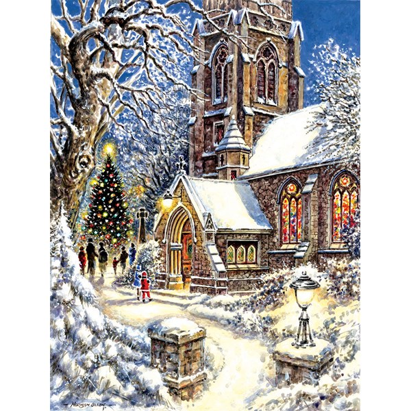 SunsOut (44121) - "Church in the Snow" - 300 pieces puzzle