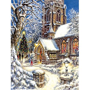 SunsOut (44121) - "Church in the Snow" - 300 pieces puzzle