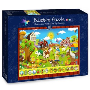 Bluebird Puzzle (70349) - "Search and Find, The Toy Factory" - 100 pieces puzzle