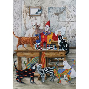 Art Puzzle (4271) - Marek Brzozowski: "The Colored Cats" - 260 pieces puzzle
