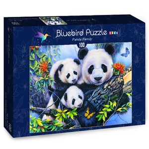 Bluebird Puzzle (70395) - Jenny Newland: "Panda Family" - 100 pieces puzzle