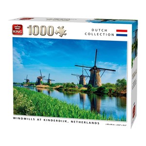 King International (55885) - "Windmills Kinderdijk Netherlands" - 1000 pieces puzzle