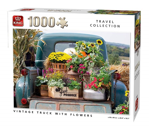 King International (55862) - "Vintage Truck with Flowers" - 1000 pieces puzzle