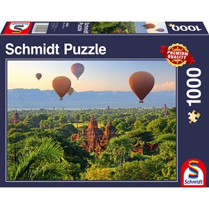Schmidt Spiele (58956) - "Hot Air Balloons Mandalay Myanmar" - 1000 pieces puzzle