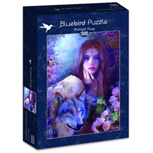 Bluebird Puzzle (70172) - Bente Schlick: "Midnight Rose" - 1000 pieces puzzle