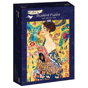 Bluebird Puzzle (60095) - Gustav Klimt: "Lady with Fan, 1918" - 1000 pieces puzzle