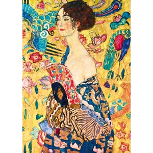 Bluebird Puzzle (60095) - Gustav Klimt: "Lady with Fan, 1918" - 1000 pieces puzzle