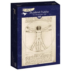 Bluebird Puzzle (60009) - Leonardo Da Vinci: "The Vitruvian Man, 1490" - 1000 pieces puzzle