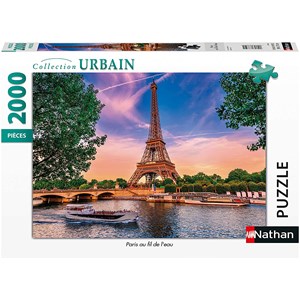 Nathan (87884) - "Paris, Fil de l'eau" - 2000 pieces puzzle