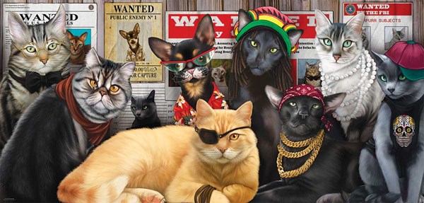 SunsOut (49012) - Lucia Guarnatta: "Cat Lineup" - 1000 pieces puzzle