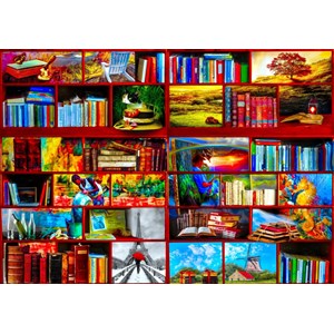 Bluebird Puzzle (70212) - Celebrate Life Gallery: "The Library The Travel Section" - 1000 pieces puzzle