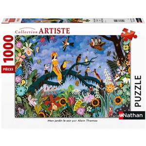 Nathan (87633) - Alain Thomas: "Mon Jardin Le Soir" - 1000 pieces puzzle