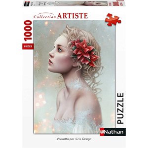 Nathan (87628) - Cris Ortega: "Poinsettia" - 1000 pieces puzzle