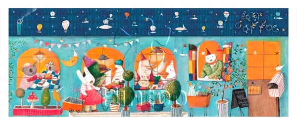 Pintoo (h1787) - Nan Jun: "Bear Coffee" - 1000 pieces puzzle