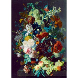 Bluebird Puzzle (60072) - Jan van Huysum: "Still Life with Flowers and Fruit, 1715" - 1000 pieces puzzle