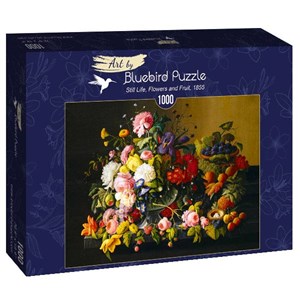 Bluebird Puzzle (60030) - Severin Roesen: "Still Life, Flowers and Fruit, 1855" - 1000 pieces puzzle