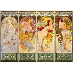 Bluebird Puzzle (60056) - Alphonse Mucha: "Four Seasons, 1900" - 1000 pieces puzzle