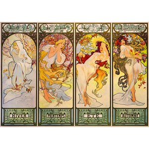 Bluebird Puzzle (60056) - Alphonse Mucha: "Four Seasons, 1900" - 1000 pieces puzzle