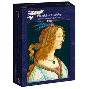 Bluebird Puzzle (60023) - Sandro Botticelli: "Idealized Portrait of a Lady, 1480" - 1000 pieces puzzle