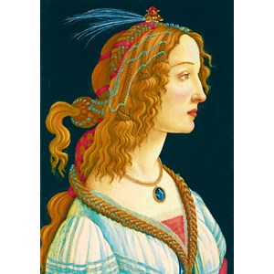 Bluebird Puzzle (60023) - Sandro Botticelli: "Idealized Portrait of a Lady, 1480" - 1000 pieces puzzle