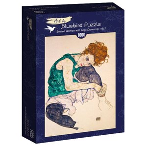 Bluebird Puzzle (60092) - Egon Schiele: "Seated Woman with Legs Drawn Up, 1917" - 1000 pieces puzzle