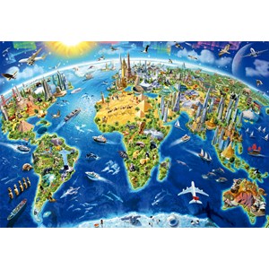 Educa (17129) - Adrian Chesterman: "World Landmarks Globe" - 2000 pieces puzzle