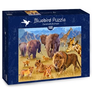 Bluebird Puzzle (70419) - François Ruyer: "Savannah Animals" - 1500 pieces puzzle