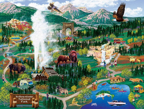 SunsOut (38892) - Joseph Burgess: "Yellowstone Adventures" - 500 pieces puzzle