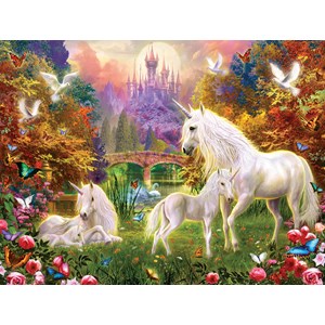 SunsOut (15960) - "Castle Unicorns" - 300 pieces puzzle